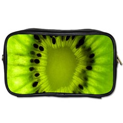 Kiwi Fruit Slices Cut Macro Green Toiletries Bags by Alisyart