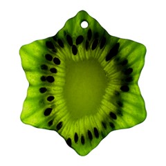 Kiwi Fruit Slices Cut Macro Green Ornament (snowflake)