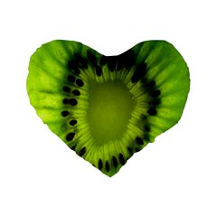 Kiwi Fruit Slices Cut Macro Green Standard 16  Premium Flano Heart Shape Cushions