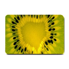 Kiwi Fruit Slices Cut Macro Green Yellow Small Doormat  by Alisyart