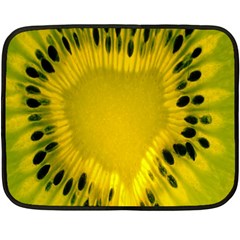 Kiwi Fruit Slices Cut Macro Green Yellow Double Sided Fleece Blanket (mini) 