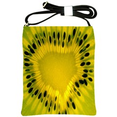 Kiwi Fruit Slices Cut Macro Green Yellow Shoulder Sling Bags