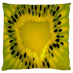 Kiwi Fruit Slices Cut Macro Green Yellow Large Cushion Case (one Side)