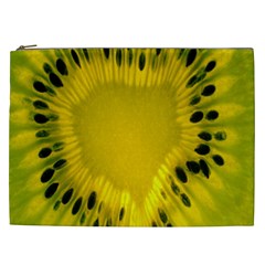 Kiwi Fruit Slices Cut Macro Green Yellow Cosmetic Bag (xxl)  by Alisyart