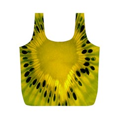 Kiwi Fruit Slices Cut Macro Green Yellow Full Print Recycle Bags (m) 