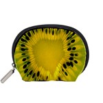 Kiwi Fruit Slices Cut Macro Green Yellow Accessory Pouches (Small)  Front