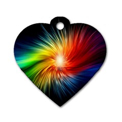 Lamp Light Galaxy Space Color Dog Tag Heart (one Side)