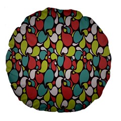 Leaf Camo Color Flower Large 18  Premium Flano Round Cushions