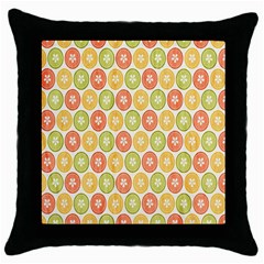 Lime Orange Fruit Slice Color Throw Pillow Case (black) by Alisyart