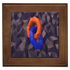 Low Poly Figures Circles Surface Orange Blue Grey Triangle Framed Tiles