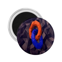 Low Poly Figures Circles Surface Orange Blue Grey Triangle 2 25  Magnets by Alisyart