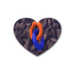Low Poly Figures Circles Surface Orange Blue Grey Triangle Heart Coaster (4 Pack) 
