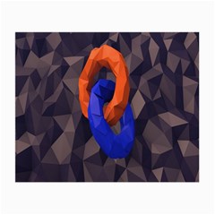 Low Poly Figures Circles Surface Orange Blue Grey Triangle Small Glasses Cloth (2-side)