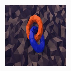 Low Poly Figures Circles Surface Orange Blue Grey Triangle Medium Glasses Cloth (2-side)