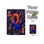 Low Poly Figures Circles Surface Orange Blue Grey Triangle Playing Cards 54 (Mini)  Front - Heart3