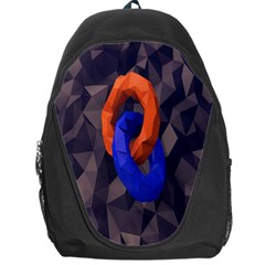 Low Poly Figures Circles Surface Orange Blue Grey Triangle Backpack Bag