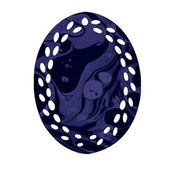 Marble Blue Marbles Ornament (oval Filigree)