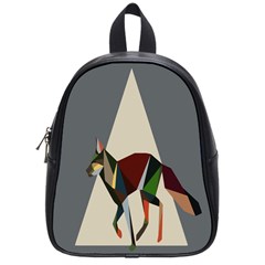 Nature Animals Artwork Geometry Triangle Grey Gray School Bags (small) 