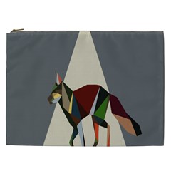 Nature Animals Artwork Geometry Triangle Grey Gray Cosmetic Bag (xxl) 