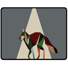 Nature Animals Artwork Geometry Triangle Grey Gray Double Sided Fleece Blanket (medium)  by Alisyart