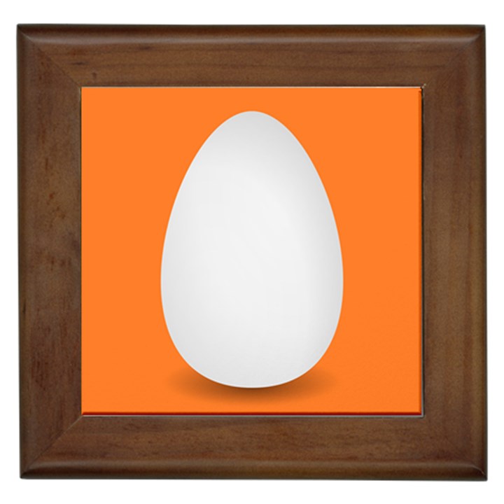 Orange White Egg Easter Framed Tiles