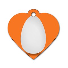 Orange White Egg Easter Dog Tag Heart (two Sides)