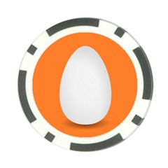 Orange White Egg Easter Poker Chip Card Guard