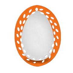 Orange White Egg Easter Ornament (oval Filigree)