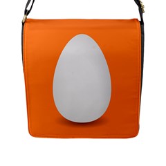 Orange White Egg Easter Flap Messenger Bag (l)  by Alisyart