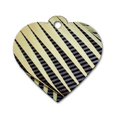 Line Chevron Triangle Grey Dog Tag Heart (two Sides)