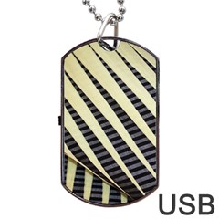 Line Chevron Triangle Grey Dog Tag Usb Flash (one Side)