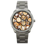 Natural Agate Mosaic Sport Metal Watch Front