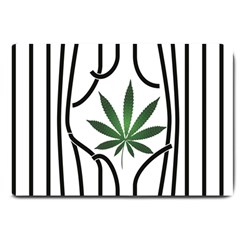 Marijuana Jail Leaf Green Black Large Doormat 