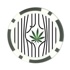 Marijuana Jail Leaf Green Black Poker Chip Card Guard