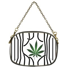 Marijuana Jail Leaf Green Black Chain Purses (one Side) 