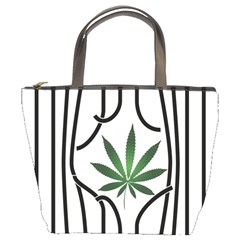 Marijuana Jail Leaf Green Black Bucket Bags