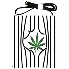 Marijuana Jail Leaf Green Black Shoulder Sling Bags