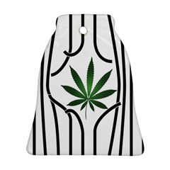 Marijuana Jail Leaf Green Black Bell Ornament (two Sides)