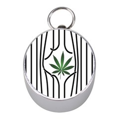 Marijuana Jail Leaf Green Black Mini Silver Compasses by Alisyart