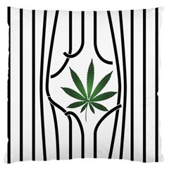Marijuana Jail Leaf Green Black Large Flano Cushion Case (one Side)
