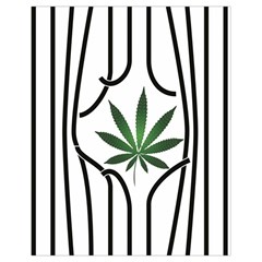 Marijuana Jail Leaf Green Black Drawstring Bag (small)