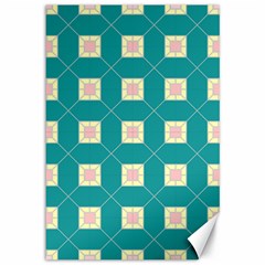 Regular Triangulation Plaid Blue Canvas 12  X 18  