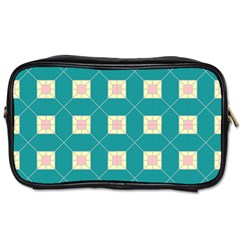 Regular Triangulation Plaid Blue Toiletries Bags 2-side by Alisyart