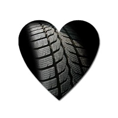 Auto Black Black And White Car Heart Magnet by Nexatart