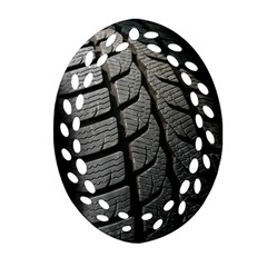 Auto Black Black And White Car Ornament (oval Filigree)