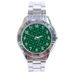 Plaid Green Light Stainless Steel Analogue Watch