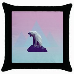 Polar Bears Animals White Throw Pillow Case (black)