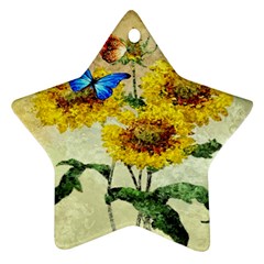 Backdrop Colorful Butterfly Star Ornament (two Sides) by Nexatart