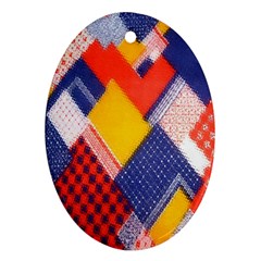 Background Fabric Multicolored Patterns Ornament (oval) by Nexatart