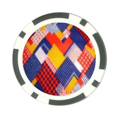 Background Fabric Multicolored Patterns Poker Chip Card Guard (10 Pack) by Nexatart